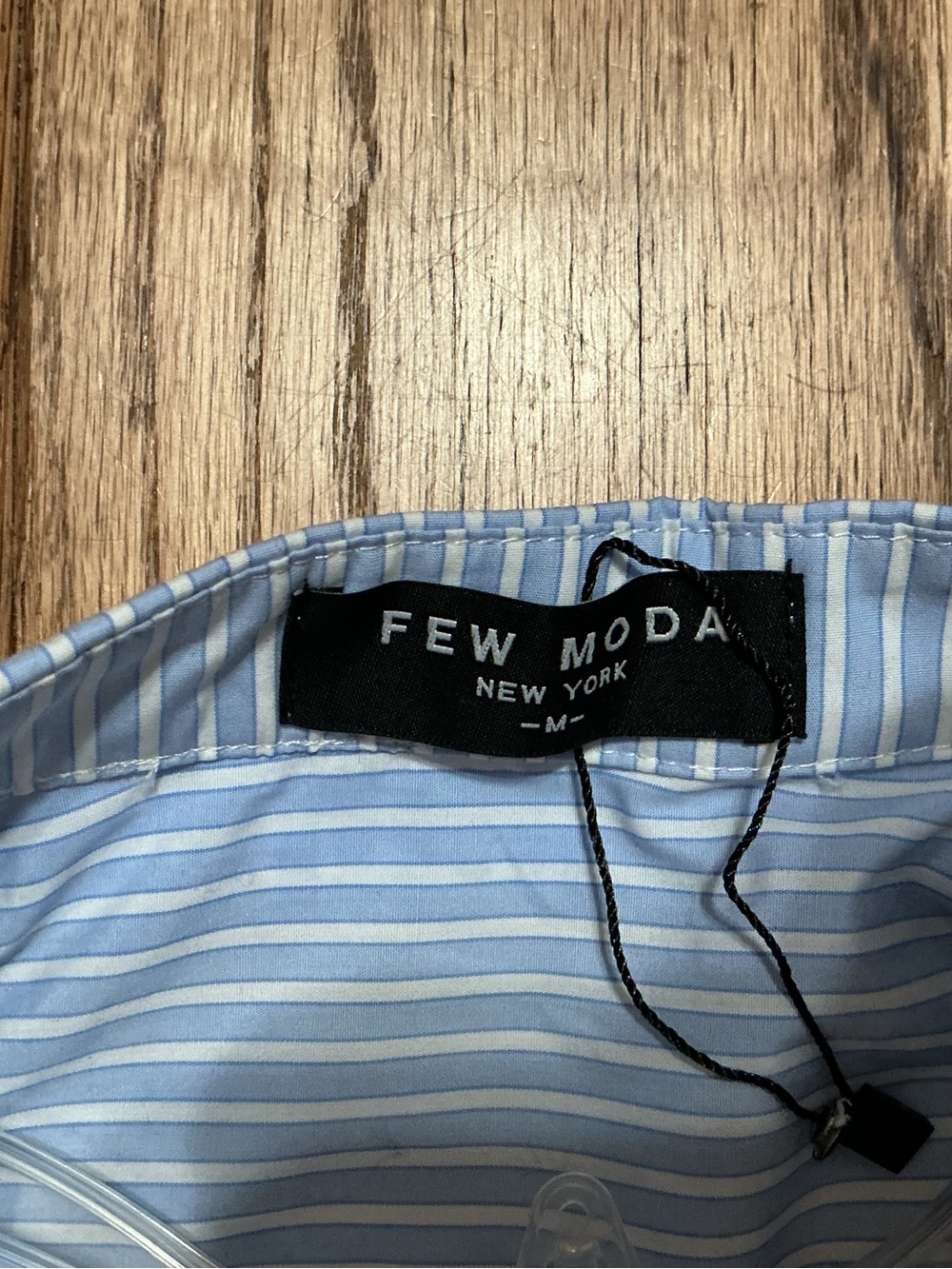 Striped Cold-Shoulder Ruffle Button-Down Shirt - Blue - Picture 3 of 3